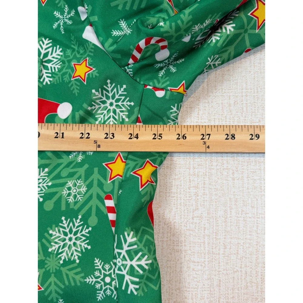 OffStream‎ Mens Green Christmas Blazer Suit Jacket 2XL Holiday Ugly Xmas Sweater